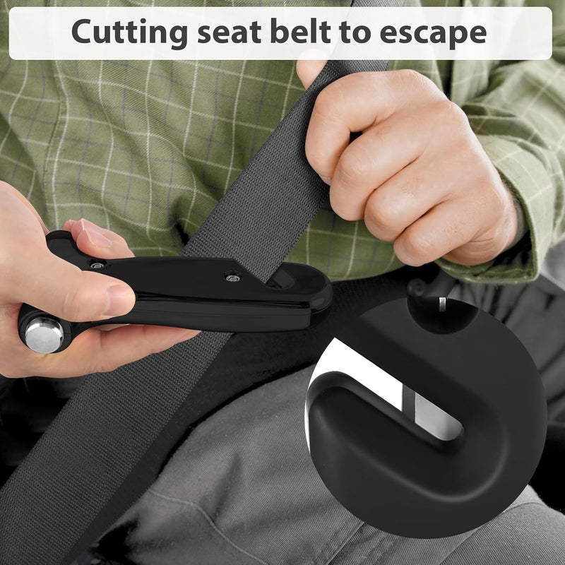 Yiader Store Car Safety Hammer, 3-in-1 Emergency Escape Tool with Window Breaker and Seat Belt Cutter, Safety Emergency Car Escape Tool for Car, Matte Black - Image 5